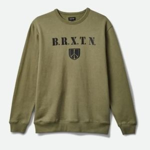 Brixton Peace Sheild Olive Surplus Crewneck Sweatshirt Unisex Adult Med NWT